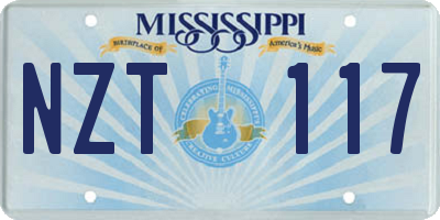 MS license plate NZT117