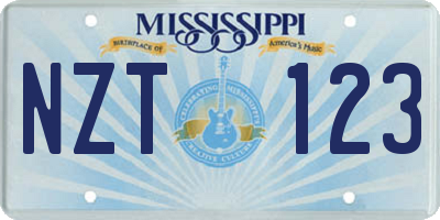 MS license plate NZT123
