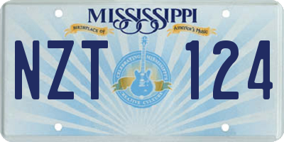 MS license plate NZT124