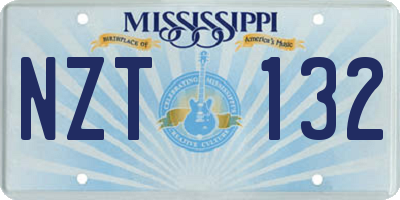 MS license plate NZT132