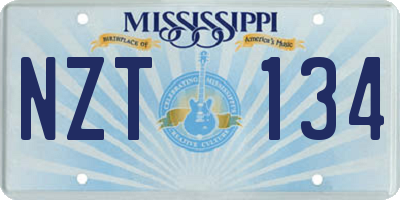 MS license plate NZT134