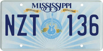 MS license plate NZT136