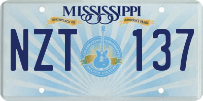 MS license plate NZT137