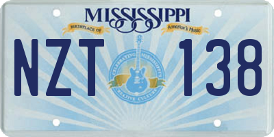 MS license plate NZT138