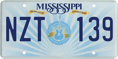 MS license plate NZT139