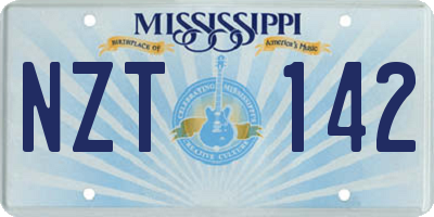 MS license plate NZT142