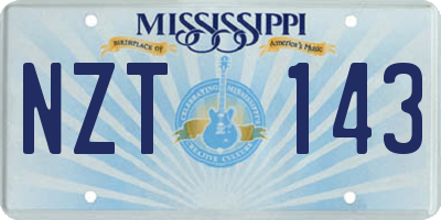 MS license plate NZT143
