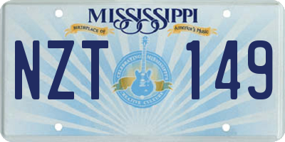 MS license plate NZT149