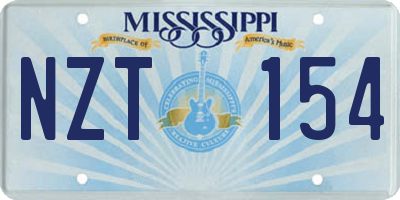 MS license plate NZT154