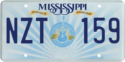 MS license plate NZT159