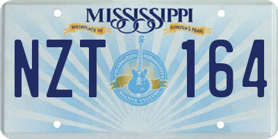 MS license plate NZT164