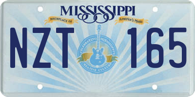 MS license plate NZT165