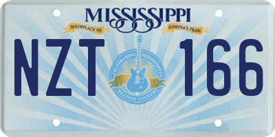 MS license plate NZT166