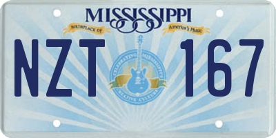 MS license plate NZT167