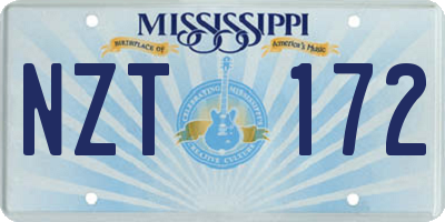 MS license plate NZT172