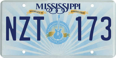 MS license plate NZT173
