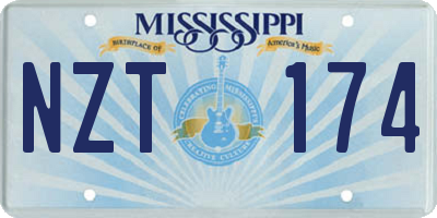 MS license plate NZT174