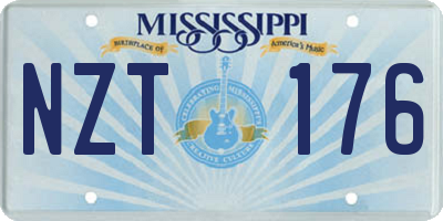 MS license plate NZT176