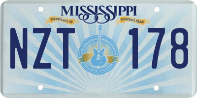 MS license plate NZT178