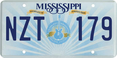 MS license plate NZT179