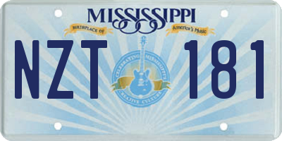MS license plate NZT181