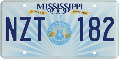 MS license plate NZT182