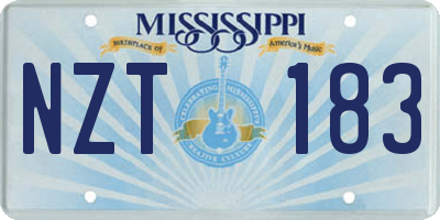 MS license plate NZT183