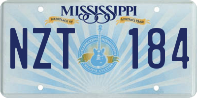 MS license plate NZT184