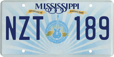 MS license plate NZT189