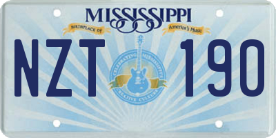 MS license plate NZT190
