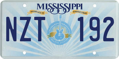MS license plate NZT192