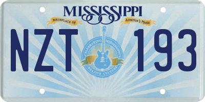 MS license plate NZT193