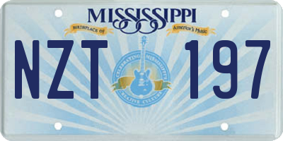 MS license plate NZT197