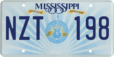 MS license plate NZT198