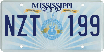 MS license plate NZT199