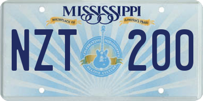 MS license plate NZT200