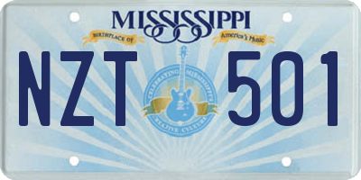MS license plate NZT501