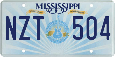 MS license plate NZT504