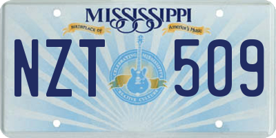MS license plate NZT509