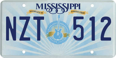 MS license plate NZT512