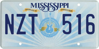 MS license plate NZT516