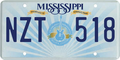 MS license plate NZT518
