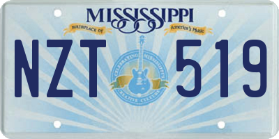MS license plate NZT519