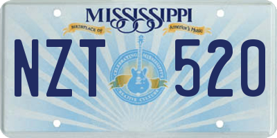 MS license plate NZT520