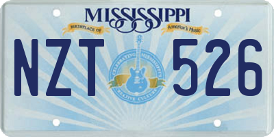 MS license plate NZT526