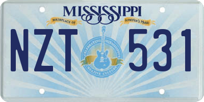 MS license plate NZT531