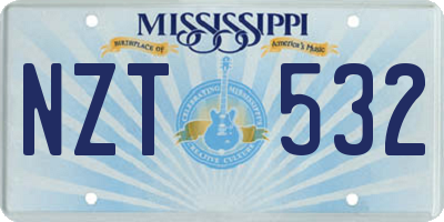 MS license plate NZT532