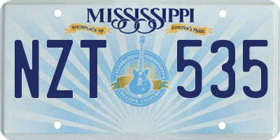 MS license plate NZT535