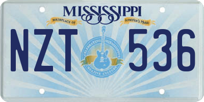 MS license plate NZT536
