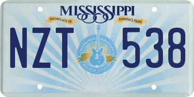 MS license plate NZT538